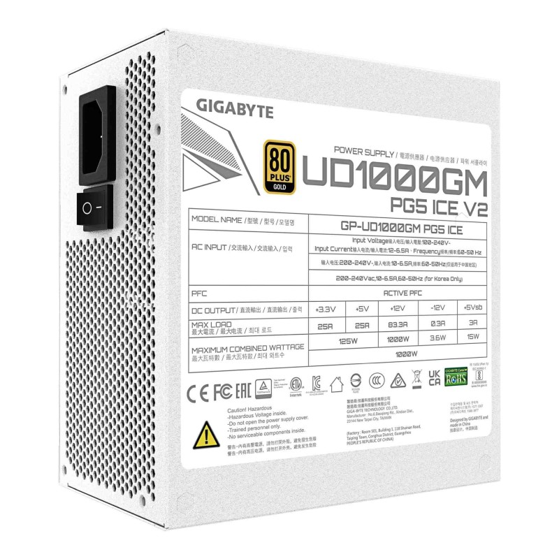 Zasilacz Gigabyte GP-UD1000GM PG5 V2 ICE 1000W 120mm 80+Gold… | PartsPC.pl