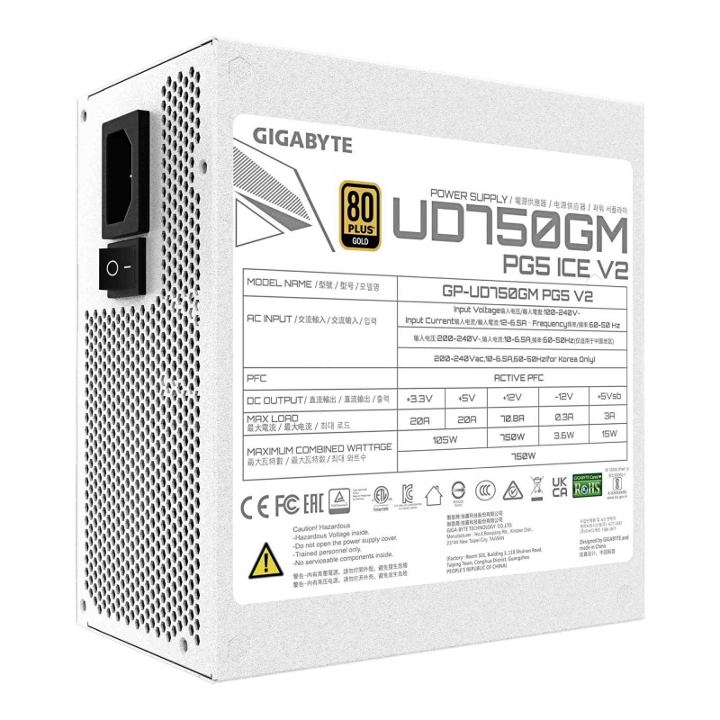 Zasilacz Gigabyte GP-UD750GM PG5 V2 ICE 750W 120mm 80+Gold… | PartsPC.pl