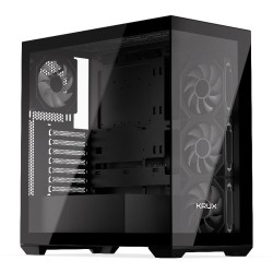 Obudowa Krux Exo ATX RGB z oknem bez zasilacza czarna | PartsPC.pl