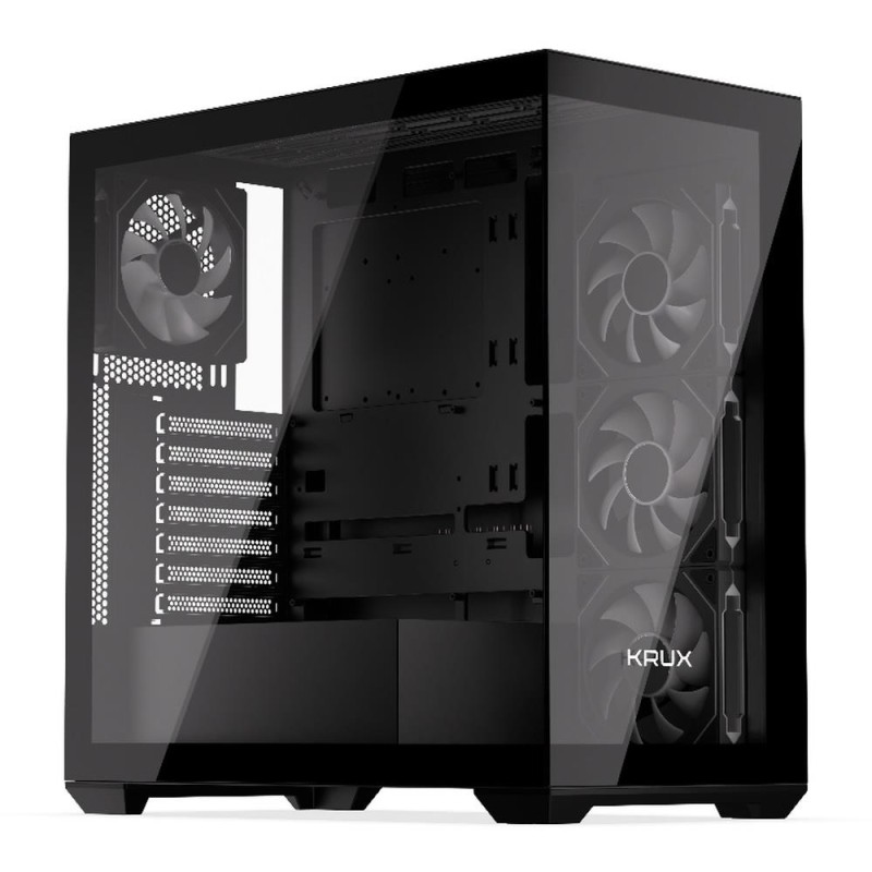 Obudowa Krux Exo ATX RGB z oknem bez zasilacza czarna | PartsPC.pl