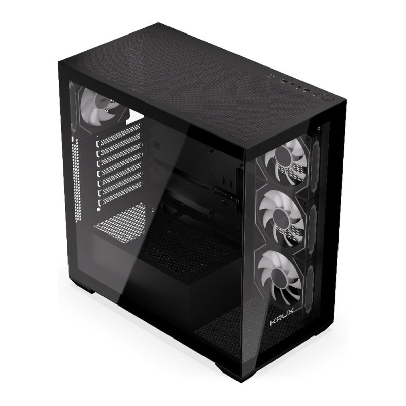 Obudowa Krux Exo ATX RGB z oknem bez zasilacza czarna | PartsPC.pl