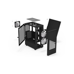 Obudowa KRUX Vako RGB ATX/mciroATX/Mini ATX z oknem, b... | PartsPC.pl