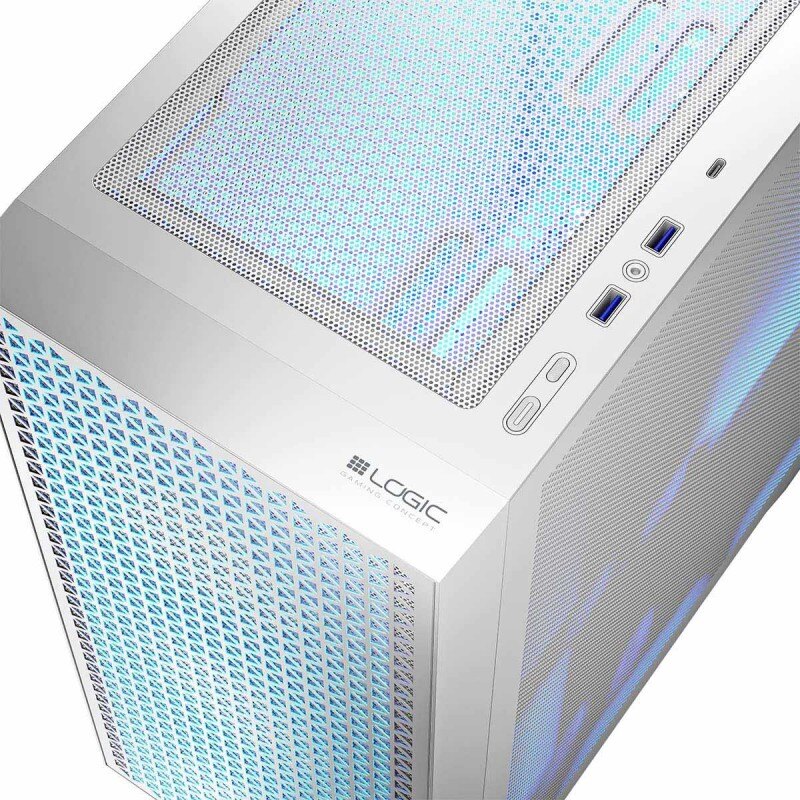 Obudowa LOGIC DART PRO ARGB MIDI USB 3.0 x 2 USB-C x 1 biała