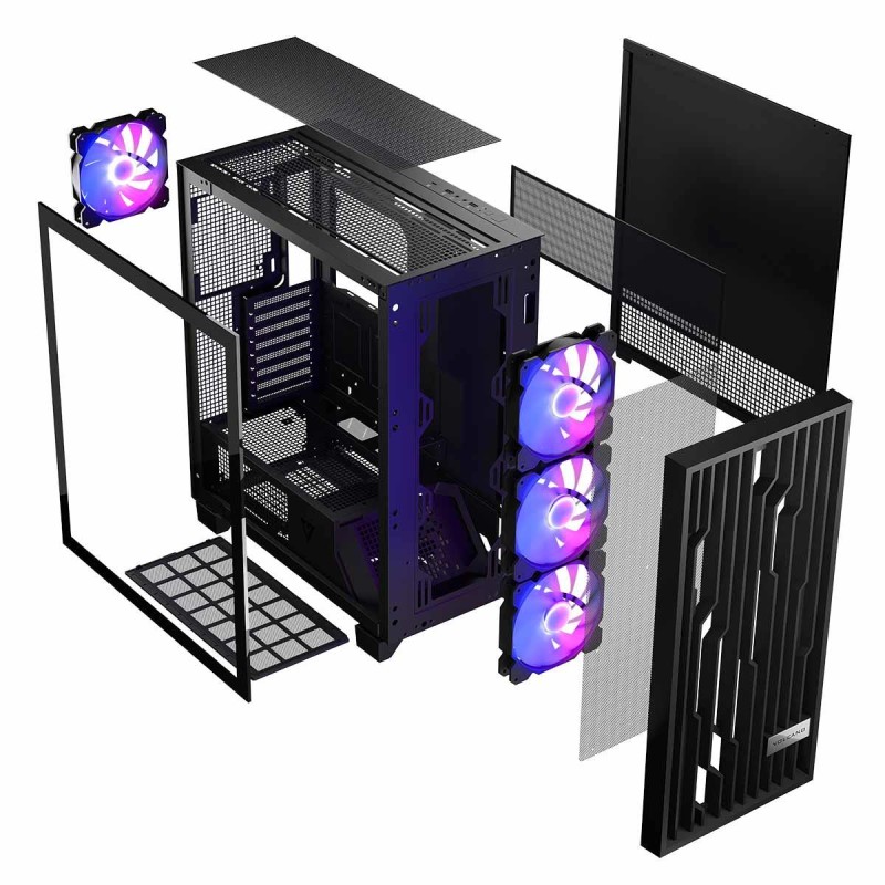 Obudowa Modecom Volcano Perun APEX ARGB MIDI, Czarna | PartsPC.pl