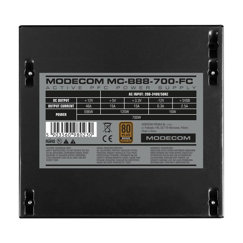 Zasilacz Modecom MC-B88-700FC ATX DC-DC 80+ Bronze 230V EU B… | PartsPC.pl