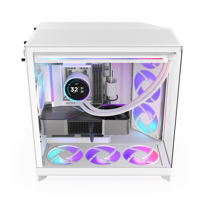 Obudowa NZXT H9 Flow RGB (2025) Midi Tower z oknem biała | PartsPC.pl