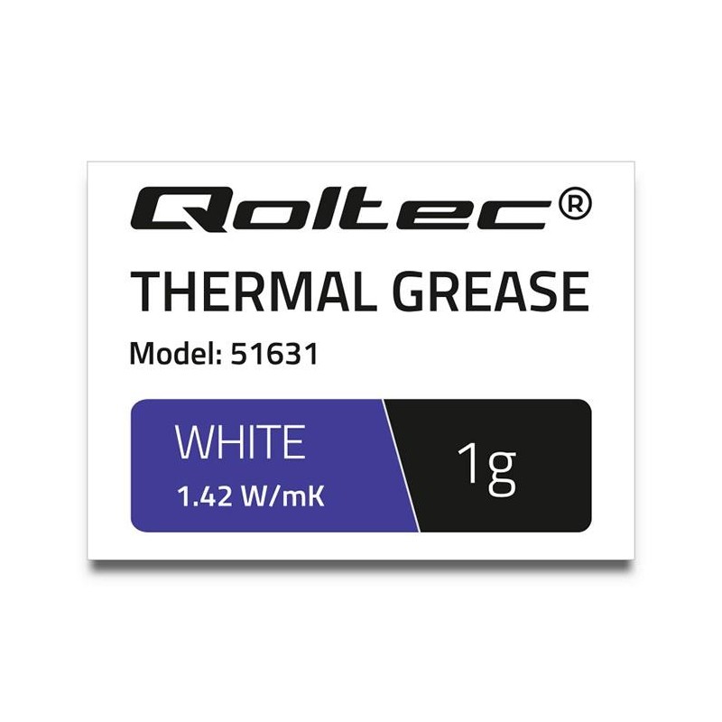Pasta termoprzewodząca Qoltec 1.42 W/m-K | 1g | Biała | PartsPC.pl