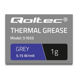 Pasta termoprzewodząca Qoltec 5.15W/m-K | 1g | Szara | PartsPC.pl