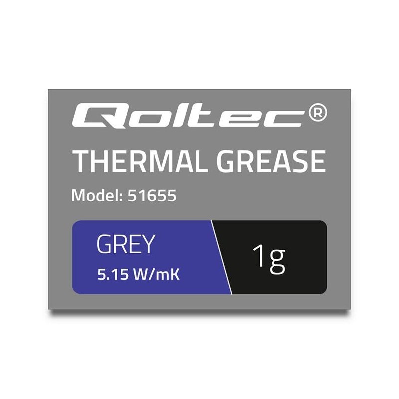 Pasta termoprzewodząca Qoltec 5.15W/m-K | 1g | Szara | PartsPC.pl