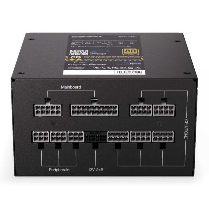 Zasilacz Endorfy Supremo FM6 850W ATX 120mm 80 Plus Gold | PartsPC.pl