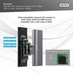 Obudowa DIGITUS USB 3.1 Typ C na dysk SSD M.2 SATA 6Gbps alu… | PartsPC.pl