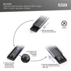 Obudowa DIGITUS USB 3.1 Typ C na dysk SSD M.2 SATA 6Gbps alu… | PartsPC.pl