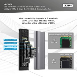 Obudowa DIGITUS USB 3.1 Typ C na dysk SSD M.2 NVMe 10Gbps + … | PartsPC.pl