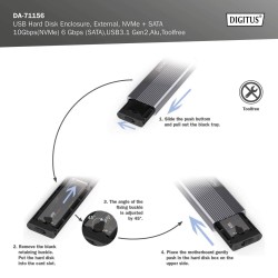 Obudowa DIGITUS USB 3.1 Typ C na dysk SSD M.2 NVMe 10Gbps + … | PartsPC.pl