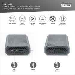Obudowa DIGITUS USB 4.0 Typ C na dysk SSD M.2 NVMe 40Gbps al… | PartsPC.pl