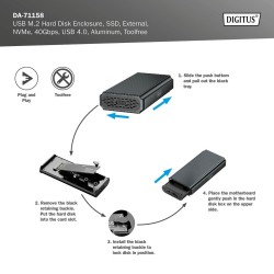 Obudowa DIGITUS USB 4.0 Typ C na dysk SSD M.2 NVMe 40Gbps al… | PartsPC.pl