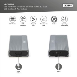 Obudowa DIGITUS USB 3.1 Typ C na dysk SSD M.2 NVMe 10Gbps al… | PartsPC.pl