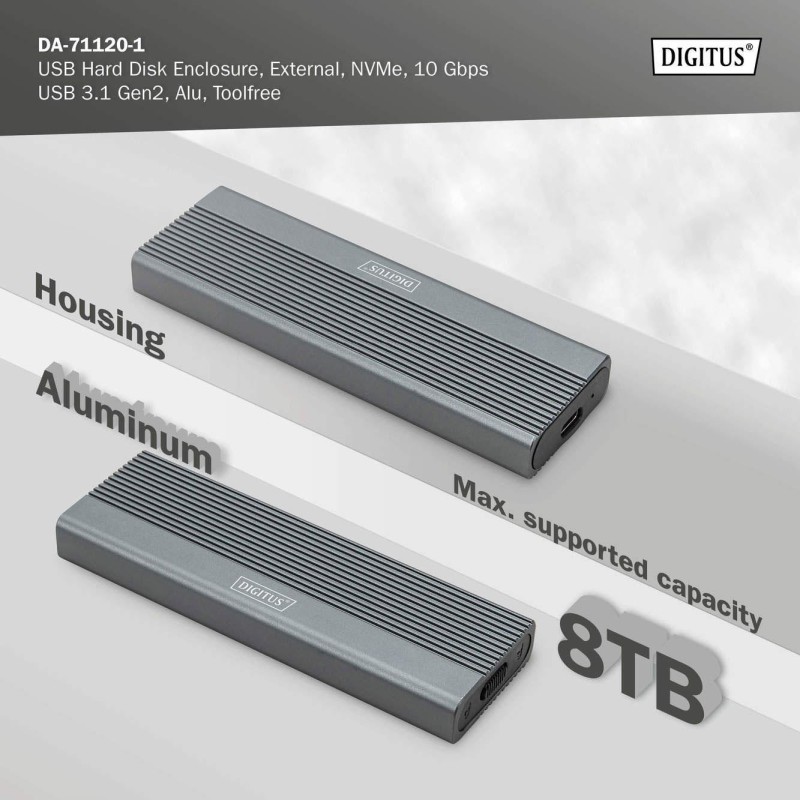 Obudowa DIGITUS USB 3.1 Typ C na dysk SSD M.2 NVMe 10Gbps al… | PartsPC.pl