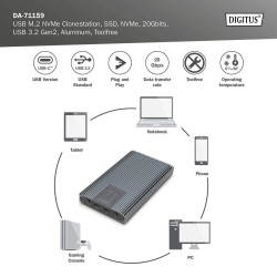 Obudowa/Stacja klonująca DIGITUS USB 3.1 Typ C na dyski SSD … | PartsPC.pl