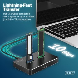 Stacja dokująca DIGITUS USB-C 3.2 Gen2 dla dysków SSD M.2 Du… | PartsPC.pl