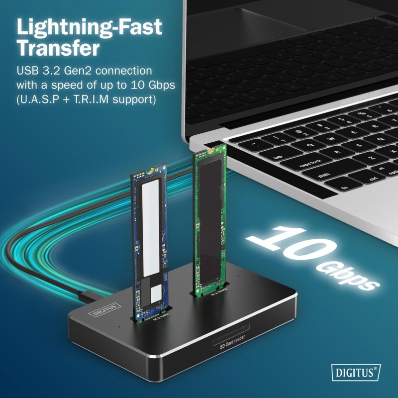 Stacja dokująca DIGITUS USB-C 3.2 Gen2 dla dysków SSD M.2 Du… | PartsPC.pl
