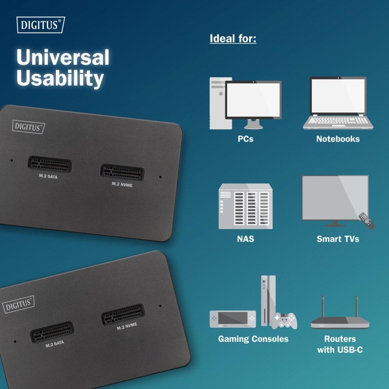 Stacja dokująca DIGITUS USB-C 3.2 Gen2 dla dysków SSD M.2 Du… | PartsPC.pl