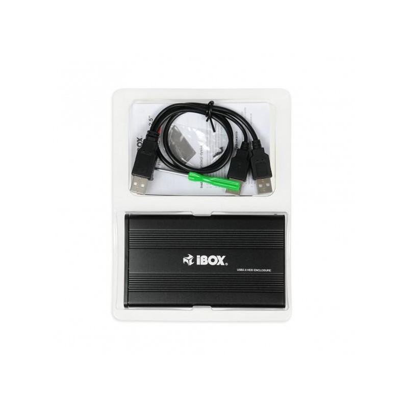 Obudowa na dysk iBOX HD-01 2.5" USB 2.0 czarna, aluminium | PartsPC.pl