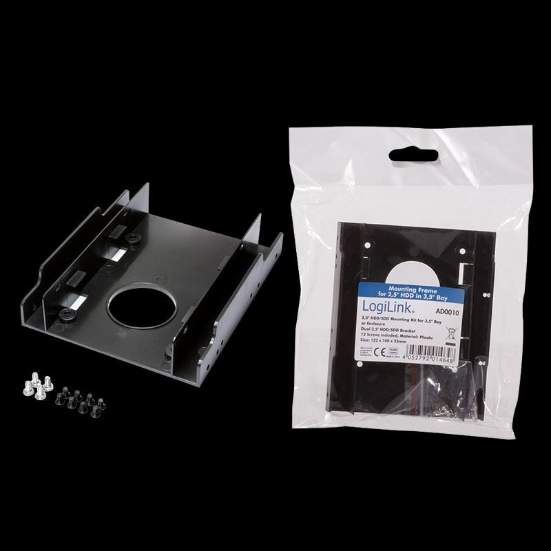 Adapter HDD LogiLink sanki 2,5 na 3,5" plastik | PartsPC.pl