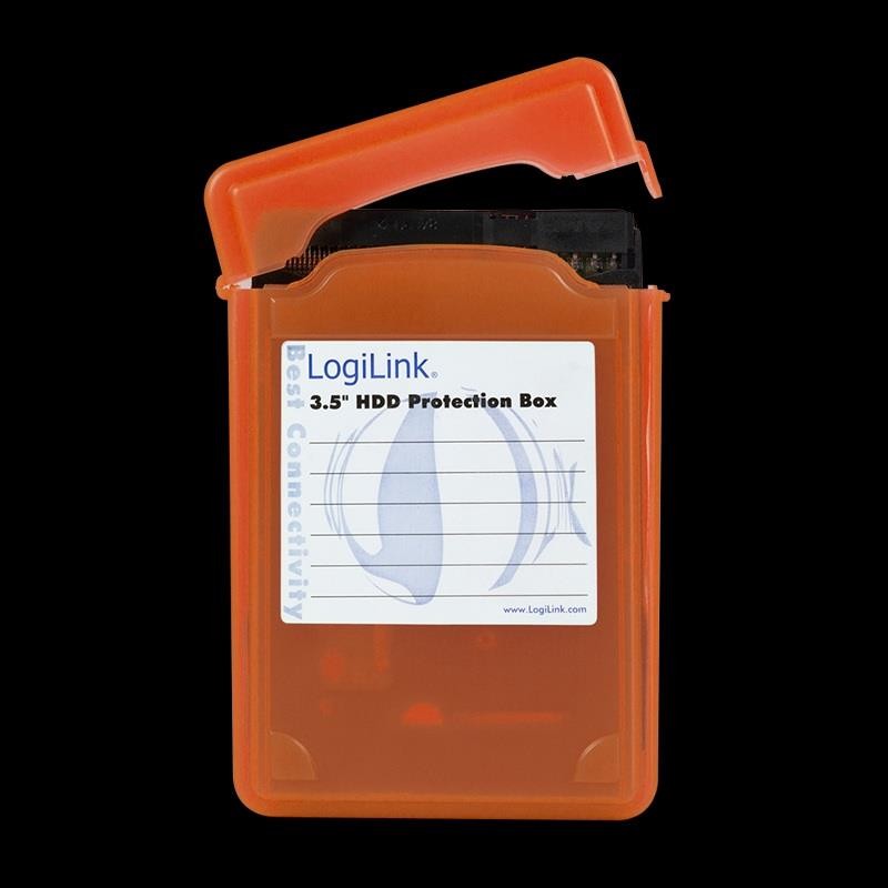 Pudełko ochronne na HDD LogiLink UA0133 3,5" pomarańczowe | PartsPC.pl