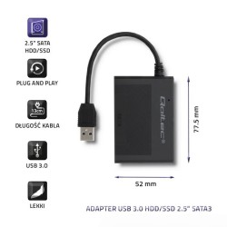 Obudowa Qoltec na dysk HDD/SSD 2.5" SATA3 | USB 3.0 | Czarna… | PartsPC.pl