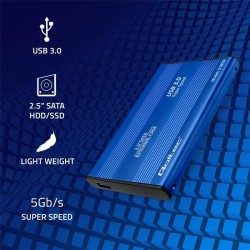 Obudowa Qoltec na dysk HDD/SSD 2.5" SATA3 | USB 3.0 | Niebie… | PartsPC.pl