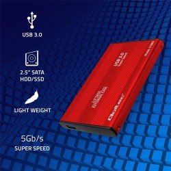 Obudowa Qoltec na dysk HDD/SSD 2.5" SATA3 | USB 3.0 | Czerwo… | PartsPC.pl
