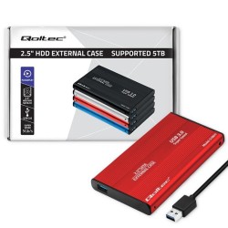 Obudowa Qoltec na dysk HDD/SSD 2.5" SATA3 | USB 3.0 | Czerwo… | PartsPC.pl