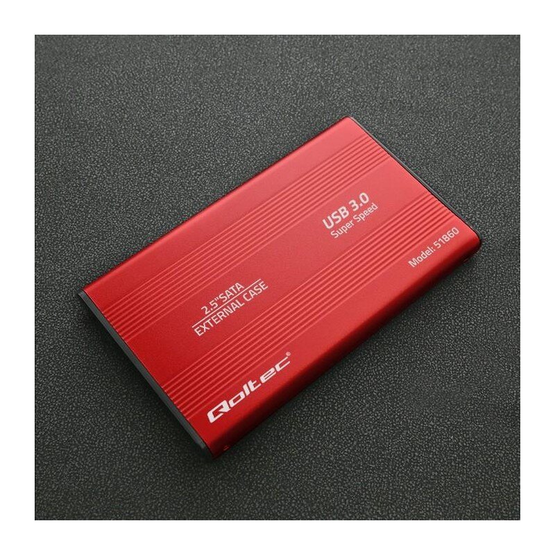 Obudowa Qoltec na dysk HDD/SSD 2.5" SATA3 | USB 3.0 | Czerwo… | PartsPC.pl