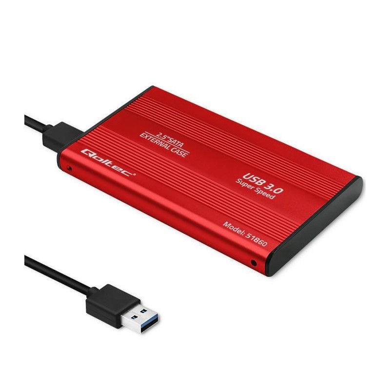Obudowa Qoltec na dysk HDD/SSD 2.5" SATA3 | USB 3.0 | Czerwo… | PartsPC.pl