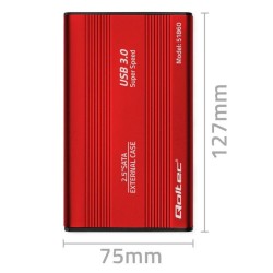Obudowa Qoltec na dysk HDD/SSD 2.5" SATA3 | USB 3.0 | Czerwo… | PartsPC.pl