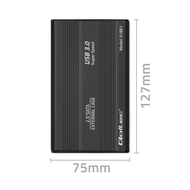 Obudowa Qoltec na dysk HDD/SSD 2.5" SATA3 | USB 3.0 | Czarna… | PartsPC.pl
