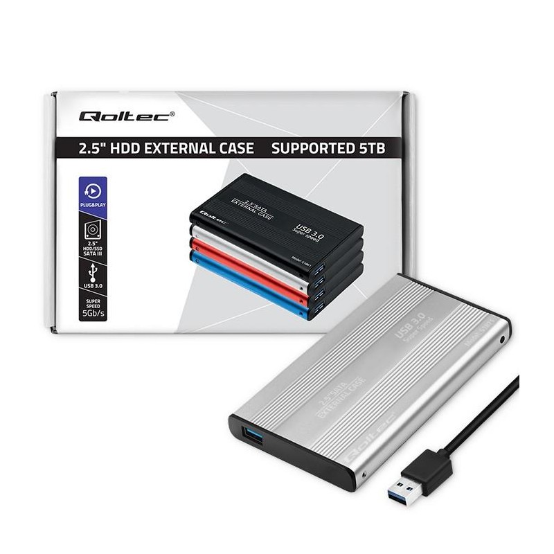 Obudowa/kieszeń Qoltec do dysków HDD SSD 2.5" SATA3 | USB 3.… | PartsPC.pl