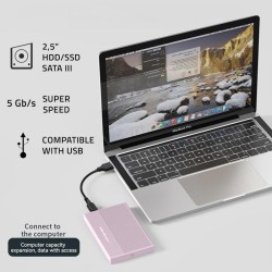 Obudowa/kieszeń Qoltec na dysk SSD HDD 2.5" | SATA | USB 3.0… | PartsPC.pl