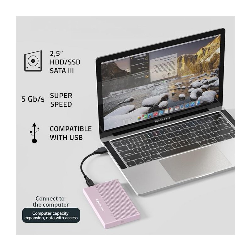 Obudowa/kieszeń Qoltec na dysk SSD HDD 2.5" | SATA | USB 3.0… | PartsPC.pl