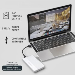Obudowa/kieszeń Qoltec na dysk SSD HDD 2.5" | SATA | USB 3.0… | PartsPC.pl