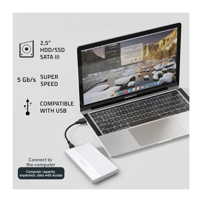 Obudowa/kieszeń Qoltec na dysk SSD HDD 2.5" | SATA | USB 3.0… | PartsPC.pl