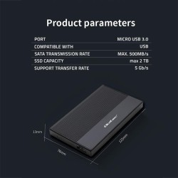 Obudowa/kieszeń Qoltec na dysk SSD HDD 2.5" | SATA | USB 3.0… | PartsPC.pl