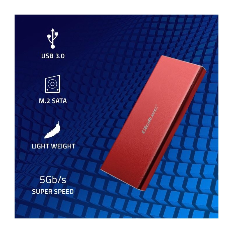 Obudowa/kieszeń Qoltec na dysk M.2 SSD | SATA | NGFF | USB 3… | PartsPC.pl