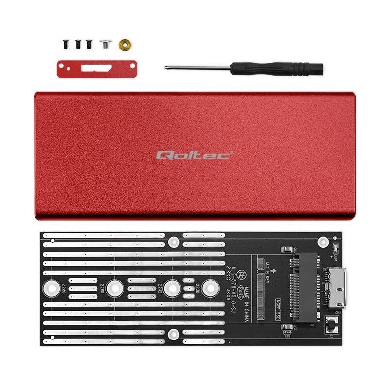 Obudowa/kieszeń Qoltec na dysk M.2 SSD | SATA | NGFF | USB 3… | PartsPC.pl