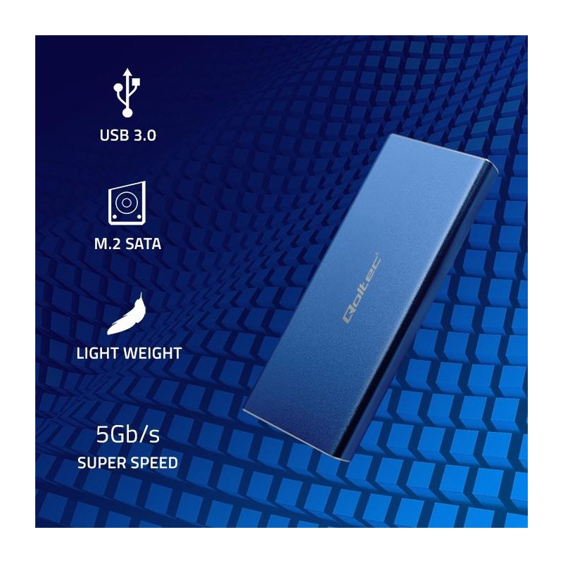 Obudowa/kieszeń Qoltec na dysk M.2 SSD | SATA | NGFF | USB 3… | PartsPC.pl