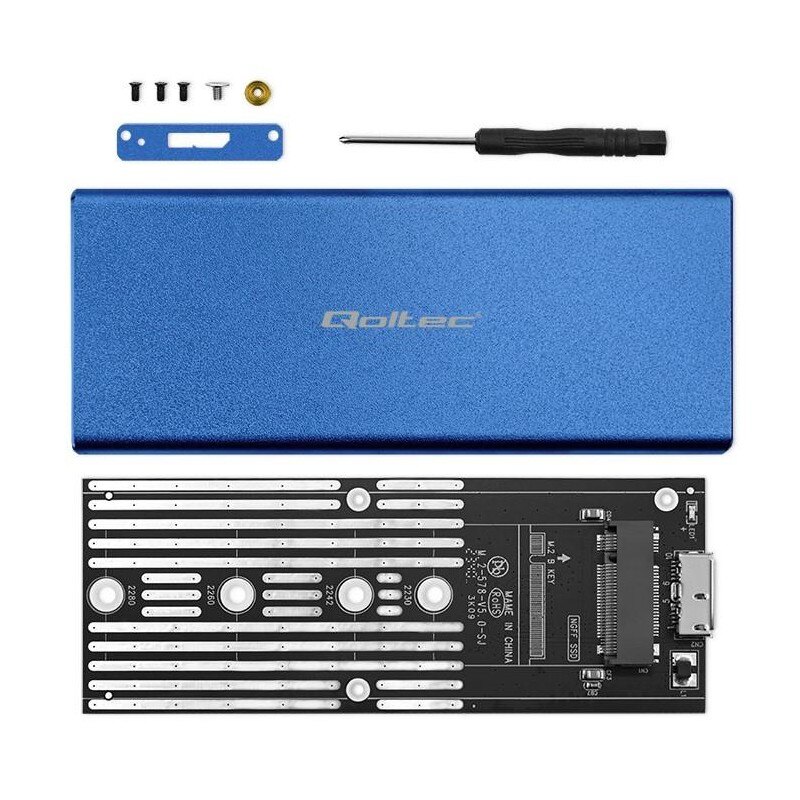 Obudowa/kieszeń Qoltec na dysk M.2 SSD | SATA | NGFF | USB 3… | PartsPC.pl