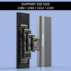 Obudowa/kieszeń Qoltec na dysk SSD M.2 | SATA | NGFF | USB-C | | Super