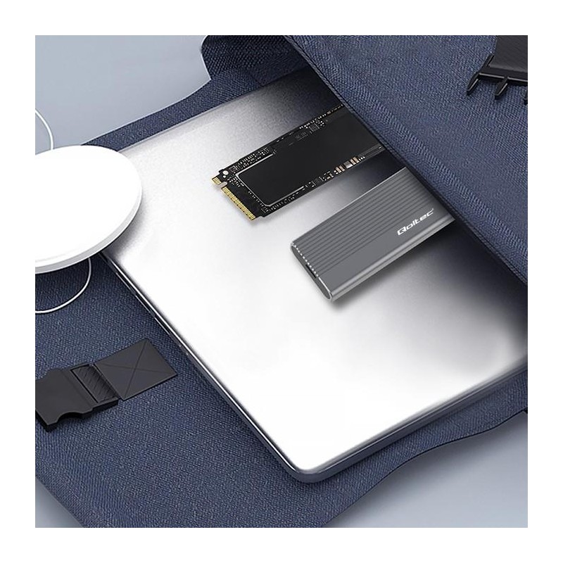 Obudowa/kieszeń Qoltec na dysk SSD M.2 | SATA | NGFF | USB-C | | Super