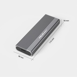 Obudowa/kieszeń Qoltec na dysk SSD M.2 | SATA | NGFF | USB-C | | Super